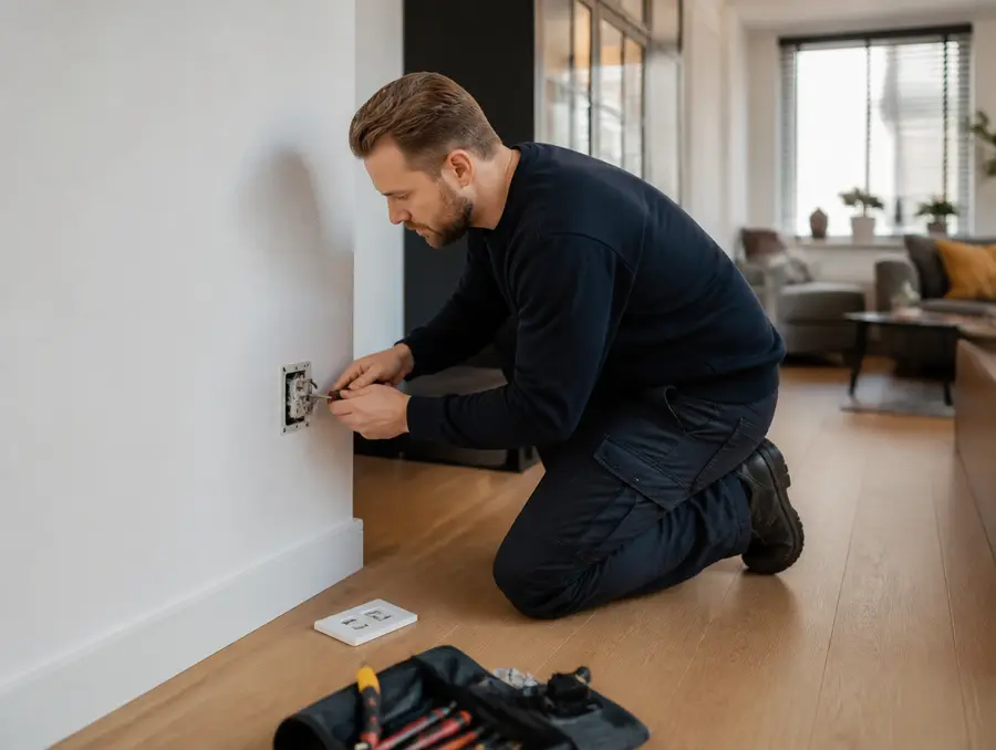Elektricien aan het werk in Bussum
